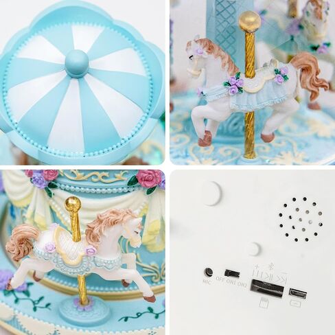 Upgraded Remote Control Carousel Snow Globe Music Box, Carousel Horses Musical Gift for Girls Women Daughter Wife, Romantic Christmas Anniversary Birthday Plays 64 Tunes in Saudi Arabia