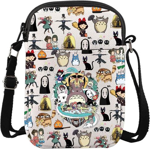 Levlo No Face & Chihiro Crossbody Bag الياباني أنيمي عاشق هدية الرسوم المتحركة الرسوم المتحركة حقيبة الكتف in Saudi Arabia