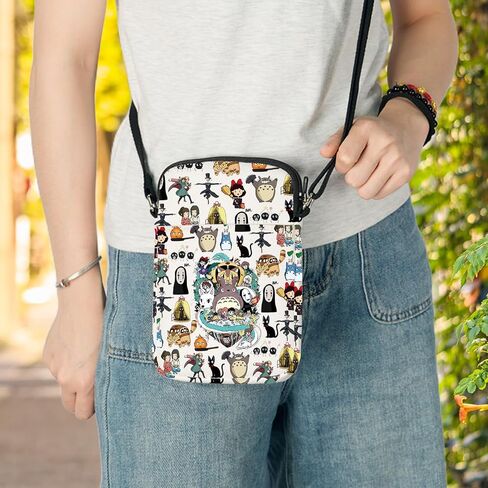 Levlo No Face & Chihiro Crossbody Bag الياباني أنيمي عاشق هدية الرسوم المتحركة الرسوم المتحركة حقيبة الكتف in Saudi Arabia