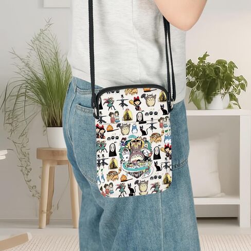 Levlo No Face & Chihiro Crossbody Bag الياباني أنيمي عاشق هدية الرسوم المتحركة الرسوم المتحركة حقيبة الكتف in Saudi Arabia