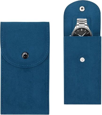 2PCS Watch Pouch ، Flannelette Watch Storage Bag Watch Watch Travel Watch Watch Organizer Bag للرجال والنساء (أسود) in Kuwait