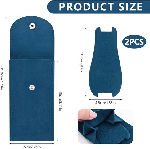 2PCS Watch Pouch ، Flannelette Watch Storage Bag Watch Watch Travel Watch Watch Organizer Bag للرجال والنساء (أسود) in Kuwait