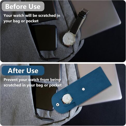 2PCS Watch Pouch ، Flannelette Watch Storage Bag Watch Watch Travel Watch Watch Organizer Bag للرجال والنساء (أسود) in Kuwait