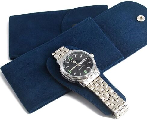 2PCS Watch Pouch ، Flannelette Watch Storage Bag Watch Watch Travel Watch Watch Organizer Bag للرجال والنساء (أسود) in Kuwait