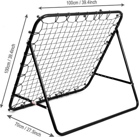 Soccer Rebounder 3.3x3.3FT/4.93×4.93FT Portable Soccer Net Thickened Tube Adjustable Angle for Lacrosse Softball Baseball Football Training, Easy Setup, Aids & Equipment for Kids Teens in Saudi Arabia