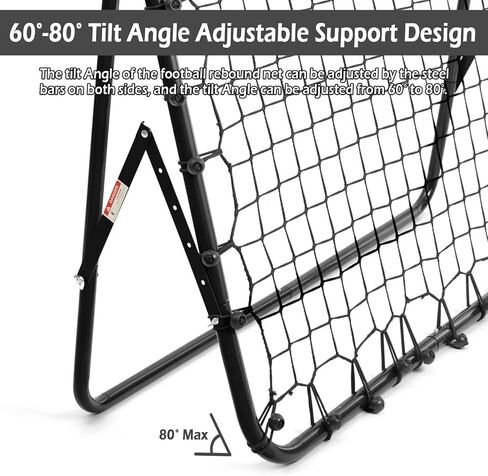 Soccer Rebounder 3.3x3.3FT/4.93×4.93FT Portable Soccer Net Thickened Tube Adjustable Angle for Lacrosse Softball Baseball Football Training, Easy Setup, Aids & Equipment for Kids Teens in Saudi Arabia