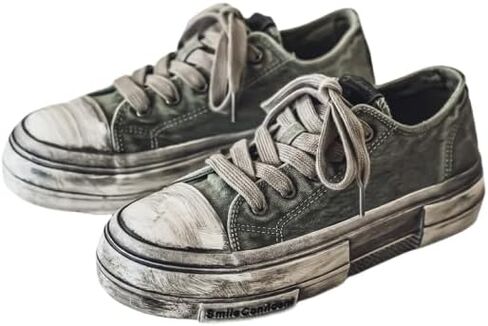 أحذية تزلج قماشية من الرجال المستوحاة من الشوارع-أحذية متماسكة ذات ألوان متتالية ذات لون متماسك من أجل ارتداء ملابس غير رسمية وارتداء يوميًا-أحذية التزلج المبطنة من النسيج المبطن طوال الموسم مع أخمص القدمين المستديرة in Kuwait