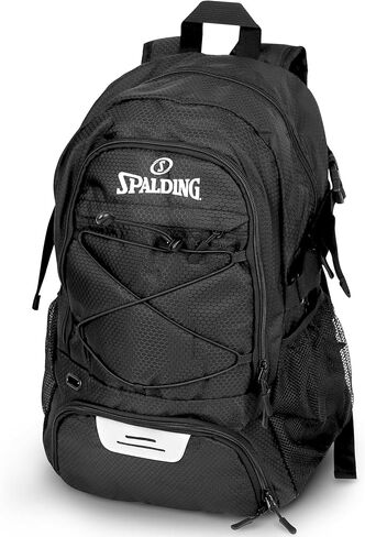 Spalding Basketball Backpack Sports Bag, Black Backpack with Ball and Shoe Compartment, Use for Basketball Accessories & Stuff, Basketball Gifts for Basketball Players in Kuwait