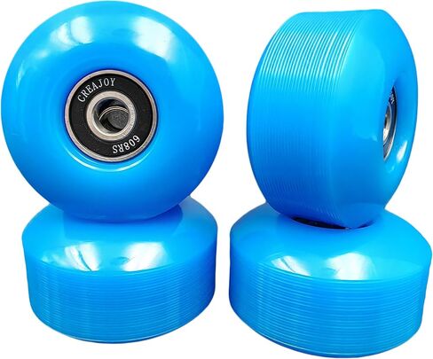 Skateboard Wheels, 52mm 95a, Set of 4 with Bearings (Black) in Kuwait