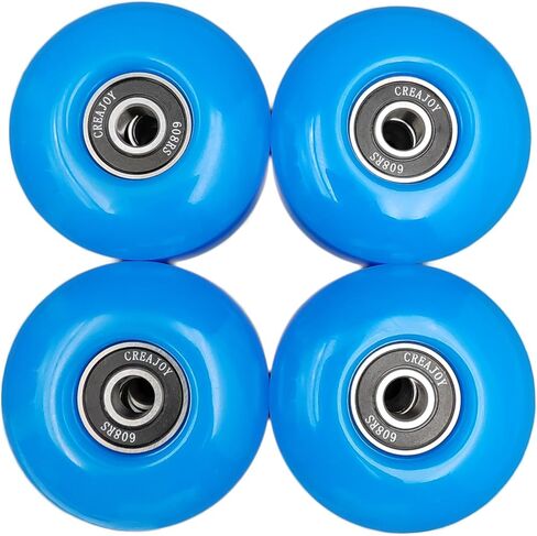 Skateboard Wheels, 52mm 95a, Set of 4 with Bearings (Black) in Kuwait