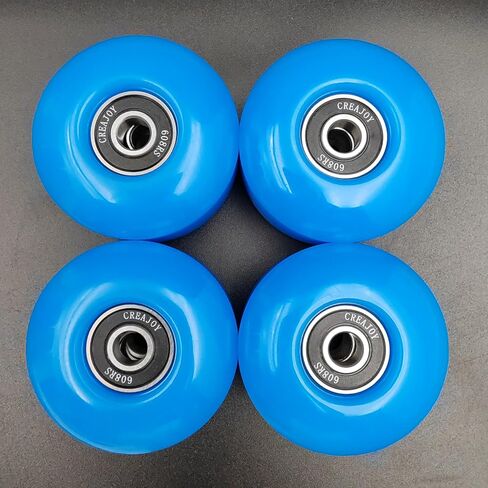 Skateboard Wheels, 52mm 95a, Set of 4 with Bearings (Black) in Kuwait