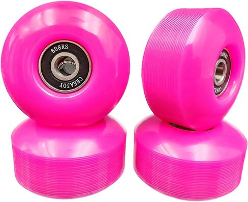 Skateboard Wheels, 52mm 95a, Set of 4 with Bearings (Black) in Kuwait
