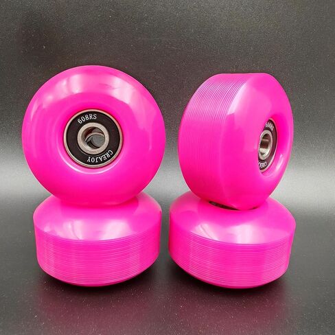Skateboard Wheels, 52mm 95a, Set of 4 with Bearings (Black) in Kuwait
