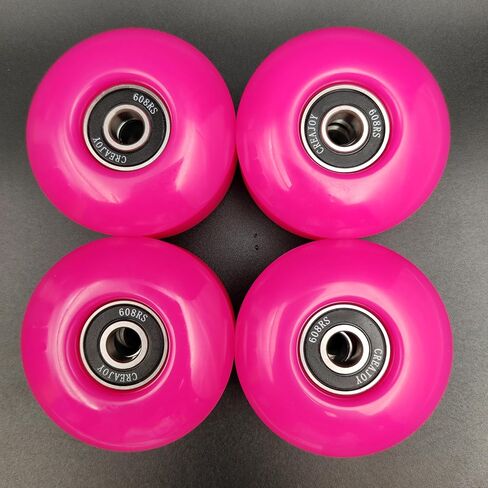 Skateboard Wheels, 52mm 95a, Set of 4 with Bearings (Black) in Kuwait