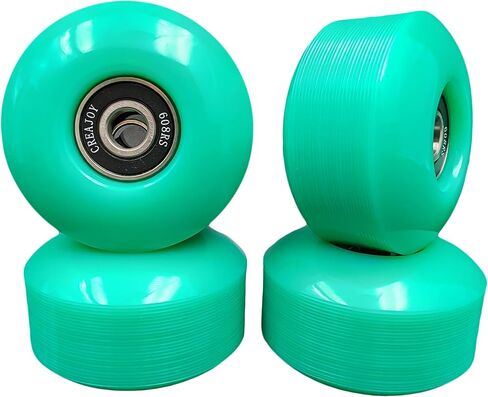 Skateboard Wheels, 52mm 95a, Set of 4 with Bearings (Black) in Kuwait
