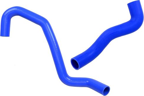 Heavy Duty Silicone Coolant Hose Upper and Lower Radiator Kit Compatible with 2001-2003 Ford 7.3 Powerstroke F-250 F-350 Excursion Pressure Tolerance and Heat Resistant Embedded Fibers (Blue) in Kuwait