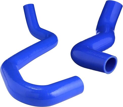 Heavy Duty Silicone Coolant Hose Upper and Lower Radiator Kit Compatible with 2001-2003 Ford 7.3 Powerstroke F-250 F-350 Excursion Pressure Tolerance and Heat Resistant Embedded Fibers (Blue) in Kuwait