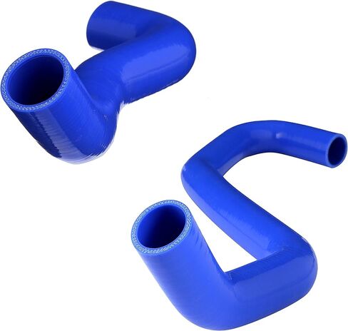 Heavy Duty Silicone Coolant Hose Upper and Lower Radiator Kit Compatible with 2001-2003 Ford 7.3 Powerstroke F-250 F-350 Excursion Pressure Tolerance and Heat Resistant Embedded Fibers (Blue) in Kuwait