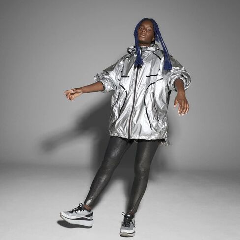 adidas Shine Stupace Jacket GU1607 Silver Metallic/Black SM in Saudi Arabia