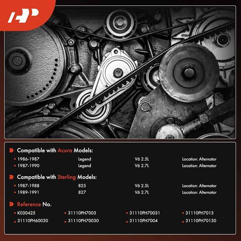 A-Premium Engine Serpentine Drive Belt Compatible with Acura Legend 1986-1990 & Sterling 825 1987-1988, 827 1989-1991, V6 2.5L 2.7L in Saudi Arabia