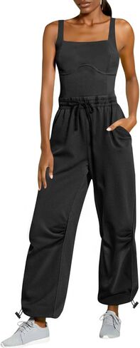 Cicy Bell Womens Summer Sleeveless Jumpsuits Casual Jogger Pants Long Rompers Workout One Piece Outfits with Pockets in Saudi Arabia