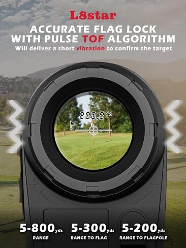 Golf Range Finder with Magnetic Strip, 800 Yards Golf Rangefinder with Slope, High-Precision Fast Flagpole Lock with Pulse Vibration Slope Laser Range Finder for Golf,Hunting (Black) in Saudi Arabia
