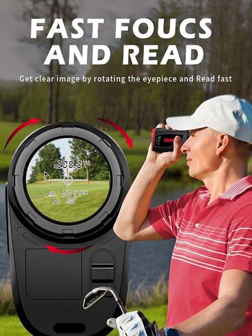 Golf Range Finder with Magnetic Strip, 800 Yards Golf Rangefinder with Slope, High-Precision Fast Flagpole Lock with Pulse Vibration Slope Laser Range Finder for Golf,Hunting (Black) in Saudi Arabia
