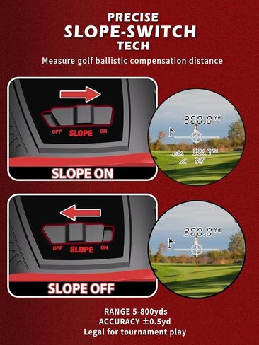 Golf Range Finder with Magnetic Strip, 800 Yards Golf Rangefinder with Slope, High-Precision Fast Flagpole Lock with Pulse Vibration Slope Laser Range Finder for Golf,Hunting (Black) in Saudi Arabia