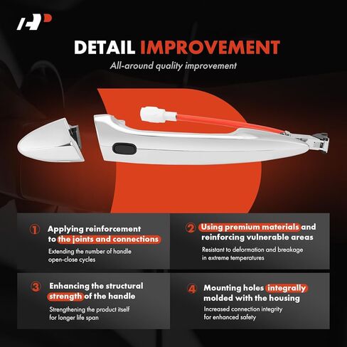 A-Premium Front Right Passenger Side Exterior Door Handle Compatible with Lexus ES350 2007-2012, LS460 2007-2017, LS600h 2008-2016, Chrome in Saudi Arabia