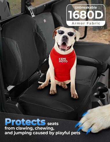 مجموعة مقعد Kemimoto UTV Wingback متوافقة مع Polaris Ranger Crew XP 1000 2022-2025 ، 1680D Oxford Fabric Pet Proot Provisorys in Kuwait