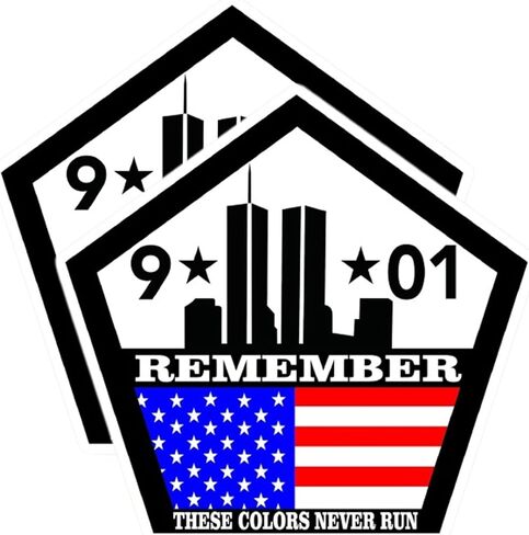 eDesign 2-Pack Never Forget Twin Towers 911 Window Ddecals- 4 Inches - 9/11 Sticker for Car Truck Van Window Bumper Laptop Tablet Cup Tumbler Water Bottle and Any Smooth Surface in Saudi Arabia