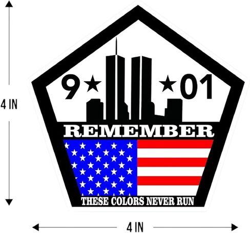 eDesign 2-Pack Never Forget Twin Towers 911 Window Ddecals- 4 Inches - 9/11 Sticker for Car Truck Van Window Bumper Laptop Tablet Cup Tumbler Water Bottle and Any Smooth Surface in Saudi Arabia