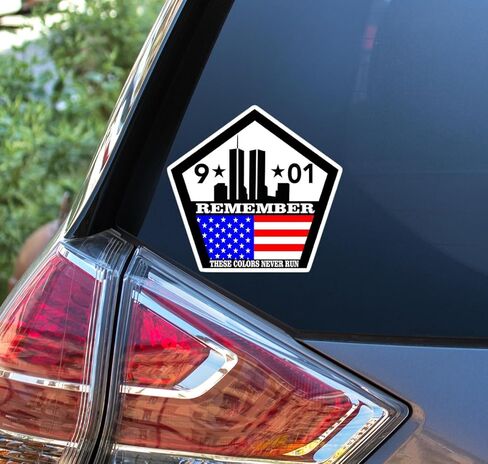 eDesign 2-Pack Never Forget Twin Towers 911 Window Ddecals- 4 Inches - 9/11 Sticker for Car Truck Van Window Bumper Laptop Tablet Cup Tumbler Water Bottle and Any Smooth Surface in Saudi Arabia
