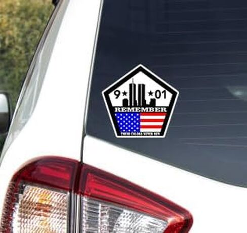 eDesign 2-Pack Never Forget Twin Towers 911 Window Ddecals- 4 Inches - 9/11 Sticker for Car Truck Van Window Bumper Laptop Tablet Cup Tumbler Water Bottle and Any Smooth Surface in Saudi Arabia