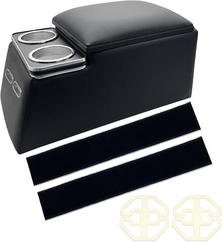 GEARUP Universal Truck Seat/Bench Organizer مع حاملي الكأس ، ومسند ذراع ، ومنظم وحدة التحكم في مركز السيارات العالمي المبطنة للسيارات والشاحنات ، الأسود ، in Saudi Arabia