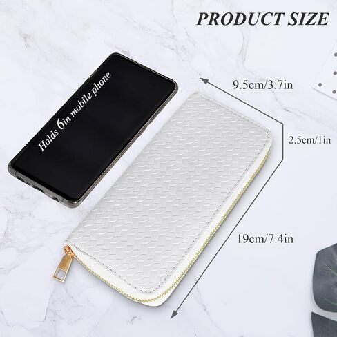 Women’s Wallet, PU Leather Weave Card Holder Ladies Large Capacity Clutch Purse with ID Window and Zipper Pocket (White) in Saudi Arabia