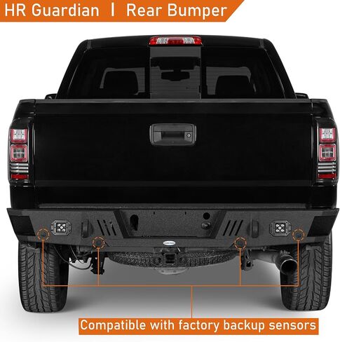 Hooke Road Rear Bumper for 2007-2018 GMC Sierra 1500 Pickup Truck, Offroad Back Bumper with D-ring Mounts in Saudi Arabia