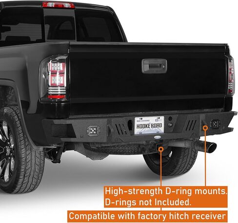Hooke Road Rear Bumper for 2007-2018 GMC Sierra 1500 Pickup Truck, Offroad Back Bumper with D-ring Mounts in Saudi Arabia