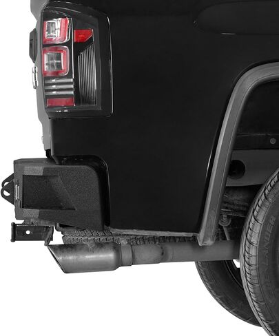 Hooke Road Rear Bumper for 2007-2018 GMC Sierra 1500 Pickup Truck, Offroad Back Bumper with D-ring Mounts in Saudi Arabia