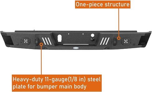 Hooke Road Rear Bumper for 2007-2018 GMC Sierra 1500 Pickup Truck, Offroad Back Bumper with D-ring Mounts in Saudi Arabia
