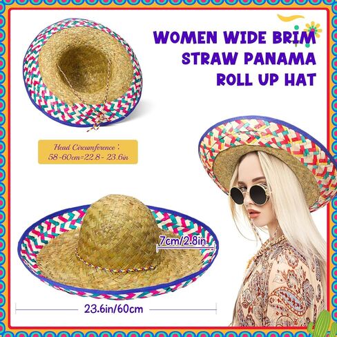 4 Pcs Mexican Sombrero Hats 22.8" Adults Sombrero Party Hats Men Mexican Cinco De Mayo Decorations in Saudi Arabia