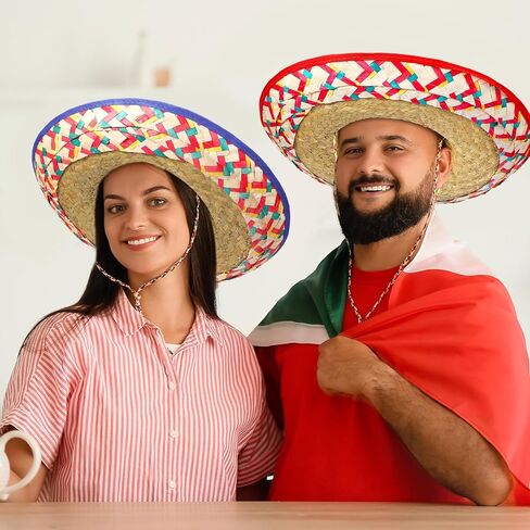 4 Pcs Mexican Sombrero Hats 22.8" Adults Sombrero Party Hats Men Mexican Cinco De Mayo Decorations in Saudi Arabia