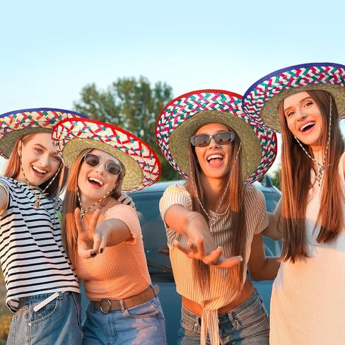4 Pcs Mexican Sombrero Hats 22.8" Adults Sombrero Party Hats Men Mexican Cinco De Mayo Decorations in Saudi Arabia