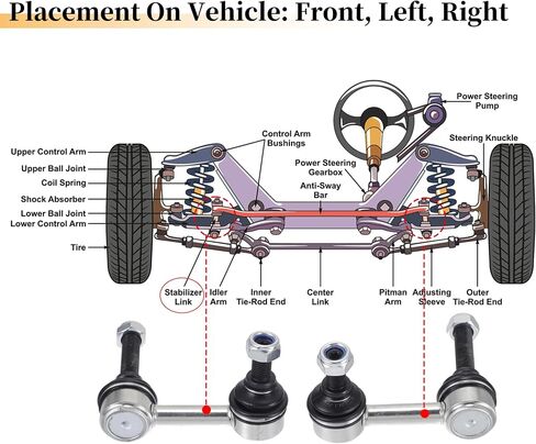 X AUTOHAUX 2pcs Front Sway Bar Links Stabilizer Link Kit for Lexus LS460 2007-2016 for Lexus LS600h 2008-2016 Suspension Kit No.K750171/K750172 in Saudi Arabia