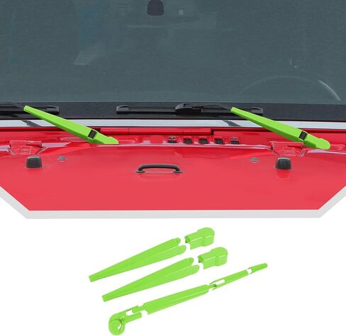 JeCar Red Windshield Wiper Blades Trim Cover for Jeep Wrangler JK JKU 2007-2017 Front & Rear Window Wiper Arm Decoration Accessories in Saudi Arabia