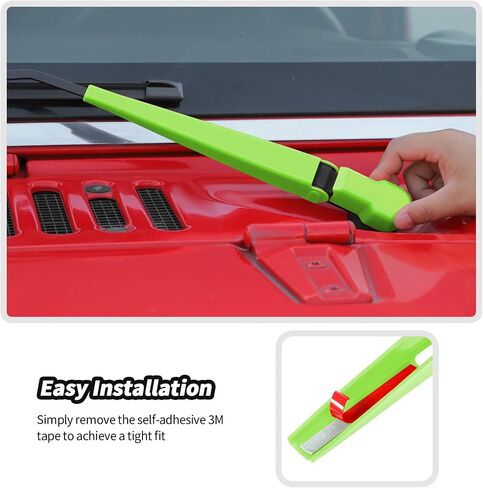 JeCar Red Windshield Wiper Blades Trim Cover for Jeep Wrangler JK JKU 2007-2017 Front & Rear Window Wiper Arm Decoration Accessories in Saudi Arabia