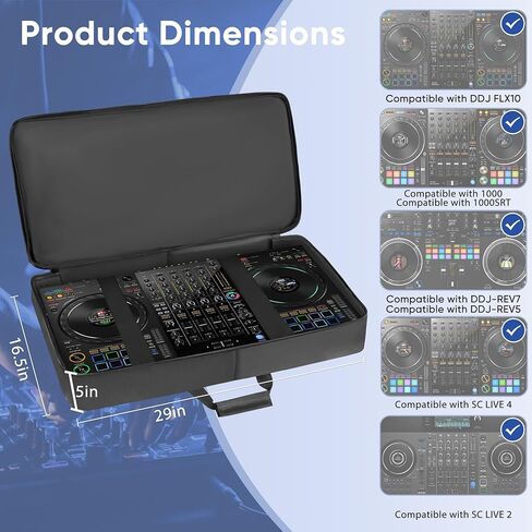 DJ Controller Bag Compatible with DDJ 800 / FLX6 / SX SX2 SX3 / MC7000 / Rane One / Mixon 8 Pro, DJ Controller Soft Case with Multi-pocket, DJ Case DJ Gig-bag for DJ Controller & Accessories (Small) in Kuwait