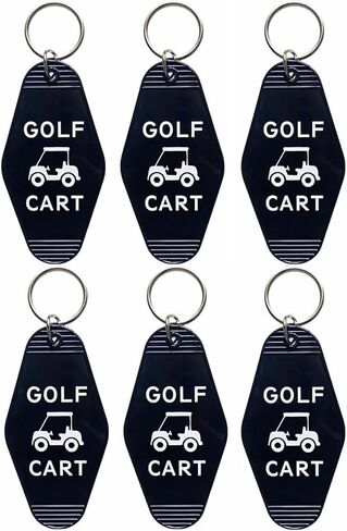 4pcs Golf Cart Keychain Bulk Golf Cart Key Chain Motel Keychain Plastic Black Key Ring for Golfers in Kuwait