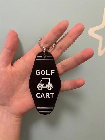 4pcs Golf Cart Keychain Bulk Golf Cart Key Chain Motel Keychain Plastic Black Key Ring for Golfers in Kuwait