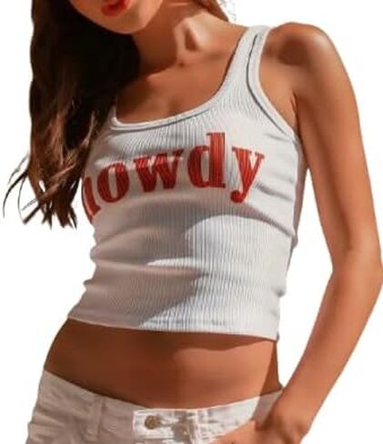Howdy Baby Tees for Women Western Cowgirl Crop Top Vintage Y2K Cowboy Boots Cami Shirts in Saudi Arabia